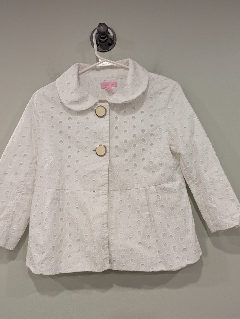 Lilly Pulitzer Brinkley White 100% Cotton Eyelet Blazer Size 6